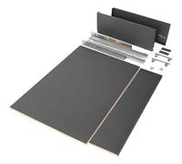 Emuca - Kit système tiroir Cuisine et Salle de Bain avec Panneaux, coulisses à Sortie Totale, Fermeture amortie, H178mm, Module 450mm, Profondeur 500mm, Gris Anthracite