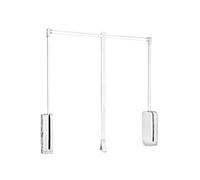 Emuca Penderie rabattable Sling – Largeur télescopique 600–830 mm – Blanc, acier et plastique