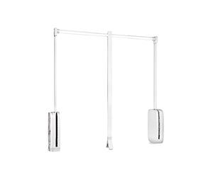 Emuca - Kleiderlift für Garderoben Sling, 600-830mm, Weißer Kunststoff, Stahl und Kunststoff