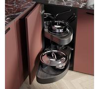 Emuca Lake Harmony Système d'angle pour meuble de cuisine, Droite, Gris anthracite