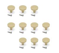Emuca 9176810 Lot de 10 boutons pour meubles Uppsala, diamètre 30mm, Aluminium, Or