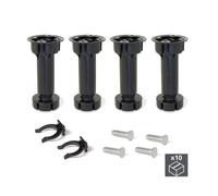 Emuca Pieds réglables Bone H150 mm (148-165 mm), socle prémonté, plastique noir – Lot de 10