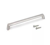 Lot de 10 poignées pour meubles Canton, L174mm, entraxe 160mm, Zamak, Nickel satiné