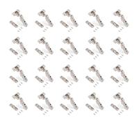 Emuca - Lot de 20 charnières coudées X91 à fermeture amortie avec embases droite à visser, Hauteur 1, Acier, Nickelé