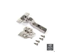 Emuca Lot de 20 charnières X91N pour montage rentrant, Hauteur 0, Acier, Nickelé