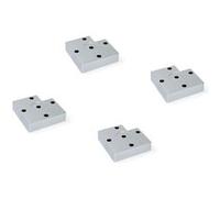 Emuca - Pieds pour meubles, pied de meuble en plastic gris métallisé, Lot de 4 pieds de hauteur 15mm