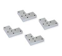 Emuca Lot de 4 pieds de meuble Alumix 8, hauteur 12mm, Plastique, Peint en aluminium G