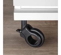 Emuca Lot de 4 roulettes Hole 2 avec plétine de montage, diamètre 60mm, Acier et Plastique, Peint en noir