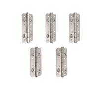 Emuca Paumelles anti-dégondage acier bords arrondis 150 x 80 mm - Lot de 5 nickel satiné