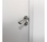 Emuca Lot de 5 condamnations avec rosace ronde pour portes intérieures, diamètre 50mm, Zamak, Nickel satiné