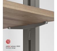 Lot de consoles pour 5 étagères en bois pour la structure Zero, planches non incluses, Zamak, Peint gris pierre