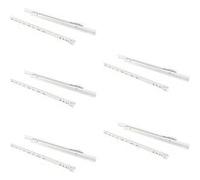 Emuca Lot de 5 jeux de coulisses a roulettes pour tiroir T30, drop lock, longueur 600mm, sortie partielle, Acier, Blanc Peint en blanc G