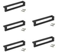 Emuca - Poignée pour meuble Cleveland, entraxe 128 mm, L144 mm, Peint en noir, Zamak, 5 u