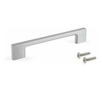 Emuca – Poignée pour meuble Montréal – entraxe 160 mm, L 192 mm, Zamak, Nickel satiné – lot de 5