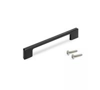 Emuca Lot de 5 poignées pour meubles Montréal, L192mm, entraxe 160mm, Zamak, Peint en noir