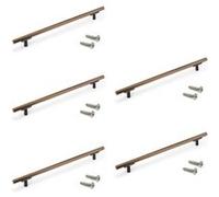 Emuca Lot de 5 poignées pour meubles Riad, L232mm, entraxe 192mm, Aluminium, Bronze Bronze G