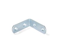 Emuca Lot de 50 équerres de raccordement pour meubles, 42x42mm, 4 trous, Acier, zingué
