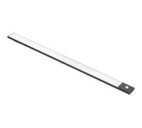 Emuca - Kaus Black USB rechargeable LED applique murale avec détecteur de mouvement, 400mm, noir, plastique et aluminium