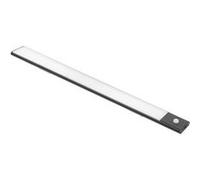 Emuca - Kaus Black USB rechargeable LED applique murale avec détecteur de mouvement, 600mm, noir, plastique et aluminium