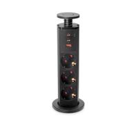 Tour multiprise rétractable 3 prises Schuko USB-A USB-C Noir 16A Ø60mm