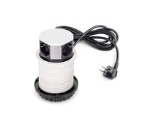 Multiconnecteur Vertikal Push - 3 prises de type Schuko- 1 USB type A- 1 USB type C- Acier et Plastique- Peint en blanc