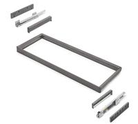 Cadre avec glissières sortie totale pour armoire Quartz - titane - 962 - 988 mm EMUCA