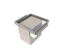 Emuca - Kit plateau auxiliaire, panier et rack ajustable Quartz pour armoires, glissières extension totale et à fermeture douce, Module 60cm, Finition Titane