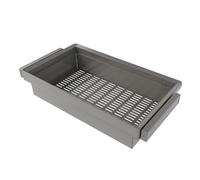 Emuca - Kit panier métallique et rack ajustable Quartz pour armoires, glissières extension totale et à fermeture douce, Module 90cm, Finition Titane
