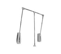 Emuca - Penderie rabattable pour armoire Hang mural, Barre de penderie escamotable, tringle relevable, largeur réglable 600-830mm, Chromé, Acier et Plastique, 1 u