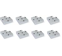 Emuca - Pieds de Meuble en Plastique Gris Métallisé, Lot de 4 Pieds de Hauteur 15 mm
