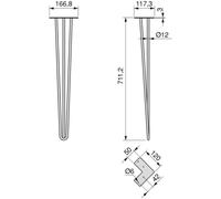 EMUCA Pieds de table Hairpin