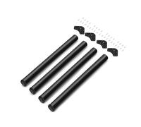 Emuca - Pieds de Table réglables Ø60x710mm, Set de 4 Pieds de Table en Acier, réglage en Hauteur 710-730mm, Noir