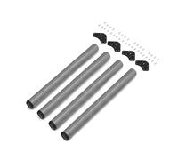 Emuca, lot de 4 pieds de table, diamètre 60 mm, H 710 mm, acier, gris argenté