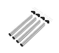 Emuca Lot de 4 pieds de table, diamètre 60mm, H 830mm, acier, chromé