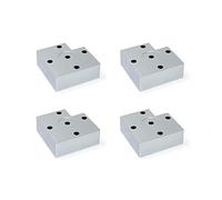 Emuca - Pieds pour meubles, pied de meuble en plastic gris métallisé, Lot de 4 pieds de hauteur 30mm