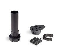 Emuca - Pieds pour meubles, pied de meuble en plastique noir avec accessoires, Lot de 4 pieds réglables de hauteur 150mm