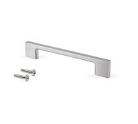 Emuca – Poignée pour meuble Montréal – entraxe 160 mm, L 192 mm, Zamak, Nickel satiné – lot de 5