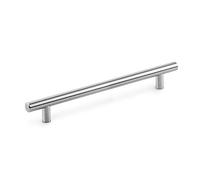 Emuca - Poignée pour meuble Orlando, entraxe 128 mm, L178 mm, Nickel satiné, Acier, 10 u