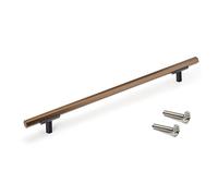 Emuca - Poignée pour meuble Riad - Entraxe 192 mm, L 232 mm - Aluminium/Bronze - Lot de 5