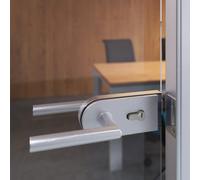 Emuca poignées de porte pour portes intérieures, poignées de porte pour serrures de portes en verre, modèle L-R, aluminium, finition anodisée mate