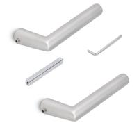 Emuca poignées de porte pour portes intérieures, poignées de porte pour serrures de portes en verre, modèle L-R, aluminium, finition anodisée mate