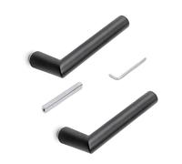 Emuca - Poignées pour serrures de portes de verre pour intérieur, Modèle en L-R, Aluminium, Noir