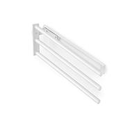 Emuca - Porte-serviettes extensible, à 3 bras 440 mm,support pour drap de salle de bain ou torchons de cuisine, Aluminium, Blanc