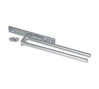 Emuca - Porte-Serviettes Extensible avec 2 Bras, Support pour Drap de Salle de Bain ou torchons de Cuisine en alluminium anodisé Mat, Longueur 440mm