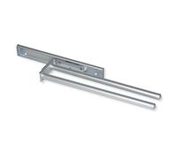 Emuca - Porte-Serviettes Extensible avec 2 Bras, Support pour Drap de Salle de Bain ou torchons de Cuisine en alluminium anodisé Mat, Longueur 310mm