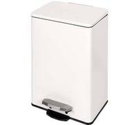 Emuca - Poubelle de cuisine 12 litres en aluminium ouverture à pédale Blanc G