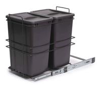 Emuca Poubelle de cuisine encastrable Recycle - 70 L - Anthracite