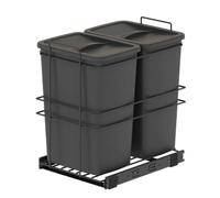 Emuca Poubelle recyclage Recycle, montage inférieur, extraction manuelle, 2x35 L, gris anthracite