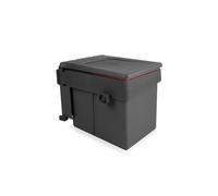 Emuca Poubelle de recyclage Recycle pour fixation sur porte et conteneur de 15 Litres, Plastique gris antracite.
