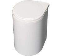 Emuca Poubelle ronde 80358 – 13 L, fixation sur porte, recyclage, blanc